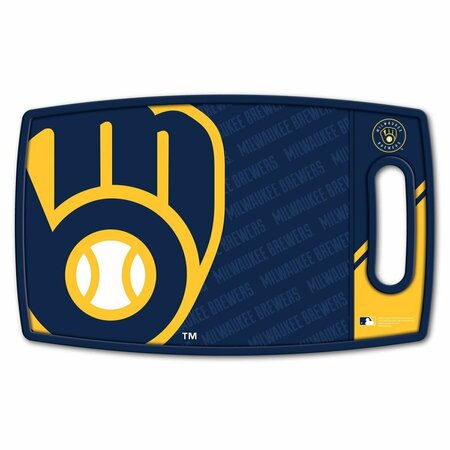 YOUTHEFAN 14 x 9 in. MLB Milwaukee Brewers Logo Series Cutting Board 1907095